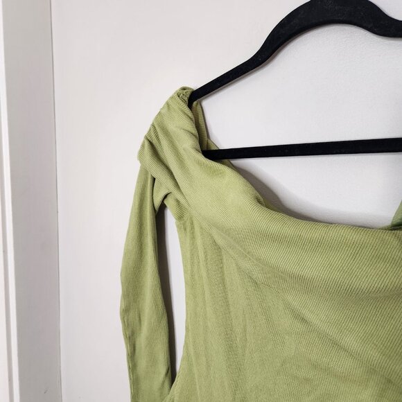 LOVERS FRIENDS Florence Bodysuit Medium Off Shoulder Long Sleeve - Picture 2 of 5